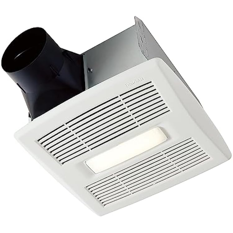 Broan-NuTone AE80SL Invent ENERGY STAR Certified Humidity Sensing Fan with LED Light, 80 CFM 0.8 Sones, White, 75 Sq Ft Rooms