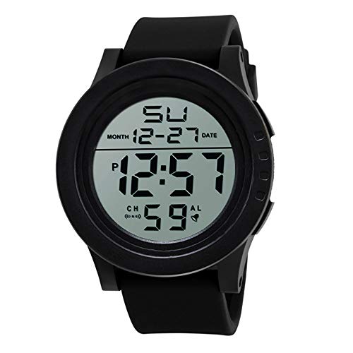 Mens Digital Sports Watch Waterproof Military Outdoor Wrist Watches for Men with LED Backlight Alarm Back Light