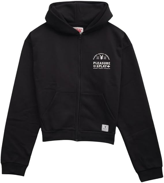 Play PB Zip Up Hoodie, Unisex Full-Zip Hoodie, Adjustable Drawstring Hood,#34;Pleasure & Play" Print