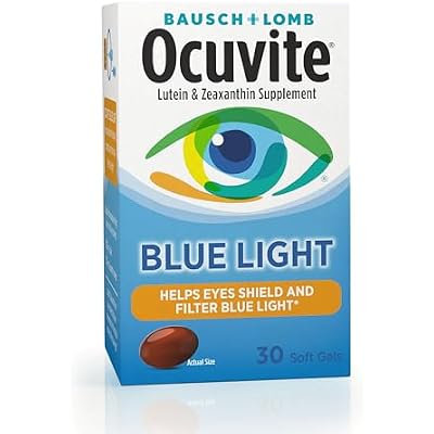 Bausch  Lomb Ocuvite Blue Light Lutein 25mg Lutein & Zeaxanthin Supplement, 30 Softgels Pack of 3