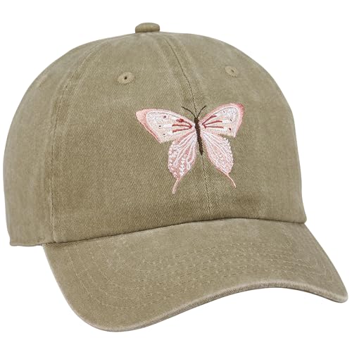 Primitives by Kathy Standard Baseball Cap-Butterfly Time, Beige