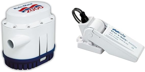 Rule-Mate RM2000A 2000 GPH Bilge Pump Bundle with Rule 35A Bilge Pump Float Switch