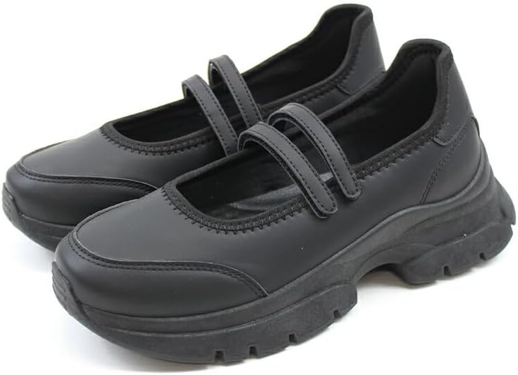 Vivian V8030AL Women's Thick Sole Sneakers, Stylish Strap, Mary Jane Ballet Core, Women's
