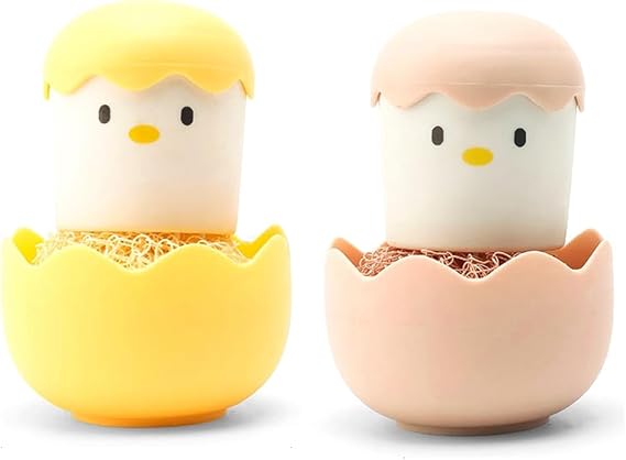 2 Pcs Egg Cleaning Brush Chick Brush Cute Egg Shape Scrubber Egg Cleaner for Freshers Eggs and Incubator Scrub Brush Easy to Use About 12 X 8cm