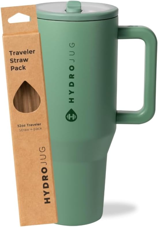 HydroJug Sage 32oz Traveler + Replacement Straws