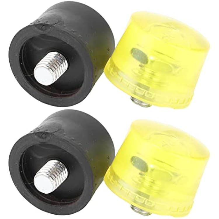 2 Set Rubber Hammer Replacement Heads, Striking Head Hammer Replacement Tips Set Mallet Accessories Yellow Black25mm
