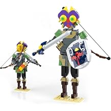 Nubee BOTW Link Building Set, Majora's Mask Link Action Figures Holding Master Sword and Hylian Shield, TOTK Adventure Game Collection Birthday Gift for Boys Girls Game Fans (407Pcs)
