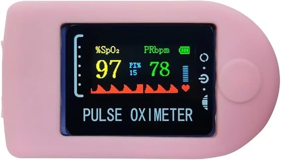 Pink Pulse Oximeter Fingertip Case,Oximeter Case Compact Portable Soft Comfortable Stable Reliable Effective Protective Cover for Adults Home Outdoor Health Heart Rate Monitor