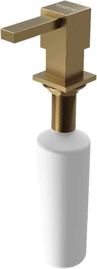 Teka PVD Brass PS111-BN, Minimalist soap Dispenser Sinks complement Stainless Steel Corrosion Resistance Elegance Kitchen Comfort Home Saving Detergent Cleaning Flexible, Gold, Único