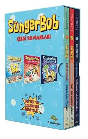 Süngerbob Çizgi Romanları- 3 Kitap Kutulu Set Defter ve Çıkartma Hediyeli