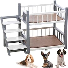 Aimery Dog Bunk Bed Small for Small Medium Large Dogs Pet, Removable Double Layer Pet Bed with Stairs(Gray,20.0" L x 19.0" W x 15.0" Th)