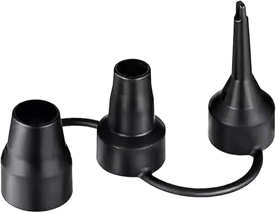 3 Sizes Air Pump Replacement Nozzles, Black Air Pump Nozzles Head for Inflatables, Air Pump Inflator Adaptor Accessory for Partial Air Bed,Air Mattress, Plastic Air Pump Inflator Adaptor Accessories
