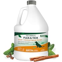 Vets Best Flea and Tick Yard and Kennel Spray Natural Yard Treatment for Fleas, Ticks and Mosquitoes Plant and Pet Safe Outdoor Spray with Certified Natural Oils Made in USA 96 oz Refill