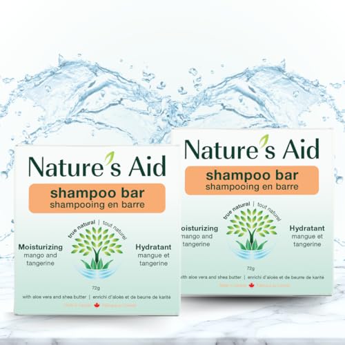 Natures Aid Rice Protein Shampoo Bar, 2.5 oz, 2 Pack Orange Mango