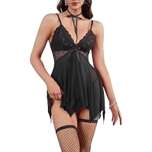 Bow Sexy Lingerie For Women Floral Lace Babydoll Nightdress Women'S Sleepwear Chemise Nightwear