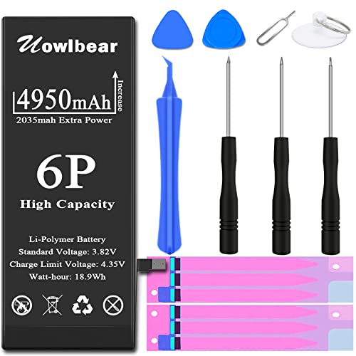 4950mAh Battery for iPhone 6 Plus, IP6P High Capacity Replacement Battery for A1522 A1524 A1593 with Complete Replacement Kits -3 Yesr Service 0 Cycle