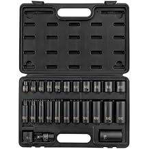 SUNEX TOOLS 3326 3/8-Inch Drive 12-Point SAE Impact Socket Set, 25-Piece