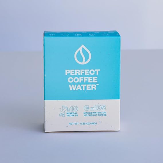 Perfect Coffee WaterTM Minerals for Creating the Best Water to Brew Coffee, Optimize Your Coffee Brewing, Brew Better, not Bitter, Coffee. (10, 1 Gallon/4 Liter Stick Packets)