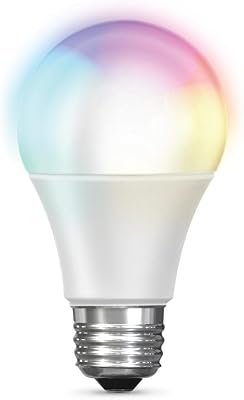 Feit Electric OM60RGBWCAAG Smart WiFi Color Changing and Dimmable, Alexa or Google Assistant, No Hub Required A19 LED Light Bulb, 60W