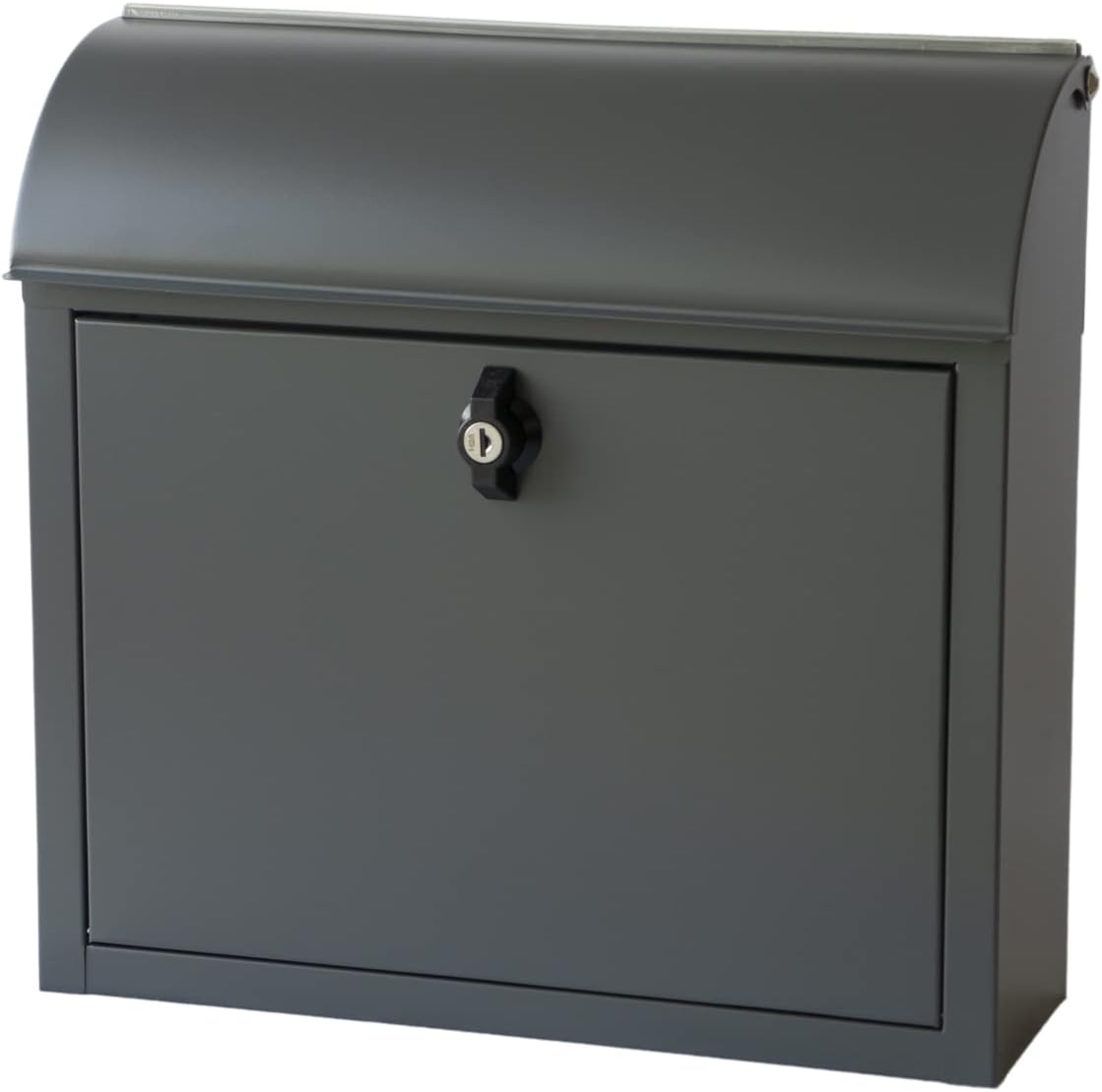 AXCIS Post Wall Mounted with Lock, A4 Vertical Opening, Roofing Post Dark Gray