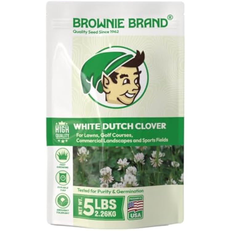 Brownie Brand White Dutch Clover Seed Clover Seeds for Lawns, Ground Cover, Pastures, Food Plots, Erosion Control & Lawn Alternative, Drought Tolerant Perennial in USDA Zones 310 3 pounds