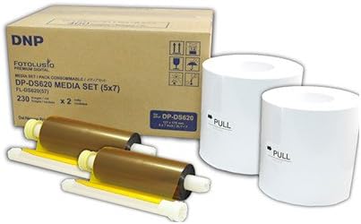 DNP DS620 5x7" / 13x18cm Ribbon and Paper Photo Media Set - 2 Rolls 230 Prints Per Roll