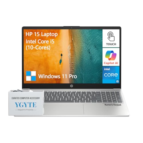 HP 15.6 Laptop Touchscreen Computer, Intel 10-Core i5Beat i3-1215U, Touch Screen Laptop 15 Inch Laptop PC, 32GB RAM 1TB SSD, Windows 11 Pro, 10-Key Number Pad, Wi-Fi 6