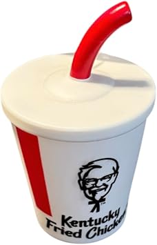 KFC Kentucky Fried Chicken Themed Squeaky Cup Dog Fun, White and Red