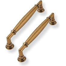 10 Pack 5Inch Hole Center Antique Brass Cabinet Pulls Solid Cabinet Handles Solid Hardware Handle for cabinets Dressers Kitchens bedrooms