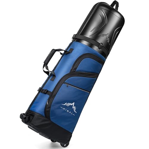 Golf Travel Bag for Airline Travel with PC Hard Case Top, Wheels & Foldable Design, 1680D Heavy-Duty Oxford Fabric, Designed for Airport and Golf Course Transport