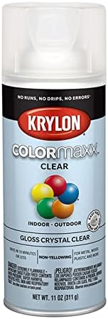 Krylon 12 oz K05515007 Crystal Clear COLORmaxx Paint & Primer Spray Paint, Gloss