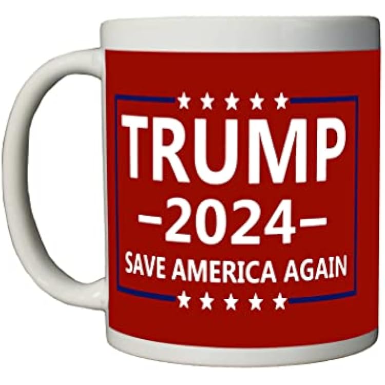 Rogue River Tactical Donald Trump 2024 Coffee Mug Save America Again Trump 2024 Novelty Cup President of The United States MAGA Red,JJ1310