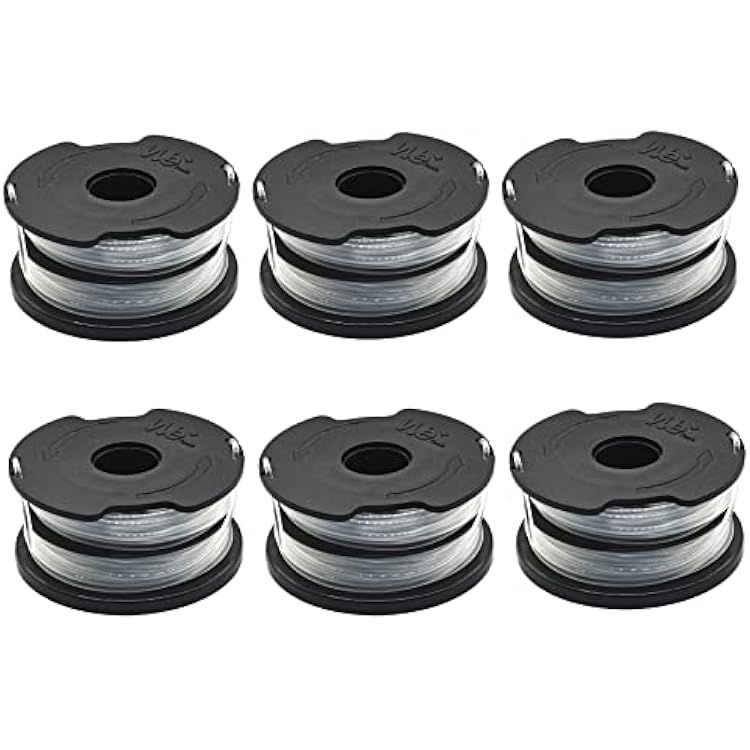 DF-065 0.065 in. x 40 ft. Replacement Dual Line Automatic Feed Spool Compatible with Black Decker GH700 & GH750 Electric String Grass TrimmerLawn Edger 6 Packs