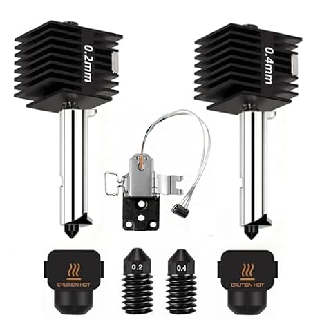 Compatible with Bambu Lab A1/A1 Mini Hotend Bundle: 0.2MM 0.4MM Nozzle Kit + Heating Assembly Kit