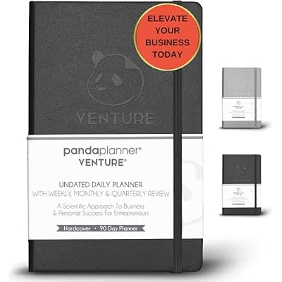 Panda Planner 2026 Business Planner Undated Daily Work Planner for Professionals & Entrepreneurs 90 Day Organizer with Goals, KPI Tracker, Monthly Weekly Layout Compact 8.25 x 5.75 Black
