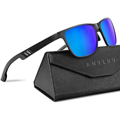 ANYLUV Polarized Sunglasses for Men Rectangular Classic Al-Mg Metal Frame Sun Glasses Mens Sunglasses with UV Protection