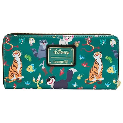 Loungefly Disney Wallet Princess Sidekicks Print Zip Faux Leather Clutch