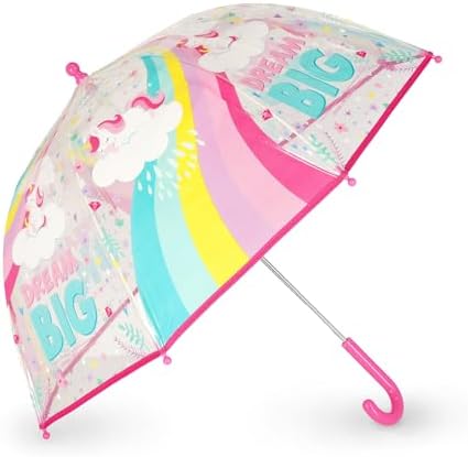 Legami - Dancin In The Rain Childrens Umbrella, Windproof Structure, Manual Opening, Fabric Closure with Space for Name, Hook Handle, 73 x 65 cm