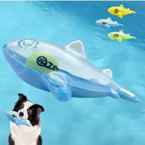 Floating Dog Toys for Aggressive Chewers Summer Pool Interactive Squeaky Play Games Fetch for Small Medium Dogs Blue