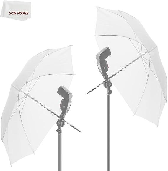 AMBITFUL Photography Umbrella, 43inch White Translucent Soft Umbrella, Studio Flash Translucent, for Photo, Studio Shooting (2PCS)