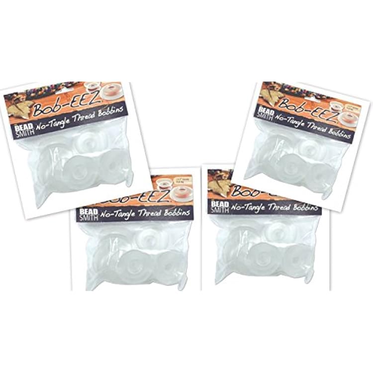 The Beadsmith Bob-EEZ 4-Piece Combo No Tangle Thread Bobbins 1-78 Inches, 32 Bobbins Jewelry Tools for Kumihimo Braiding, Macrame Designs & Chain Storage