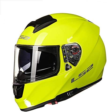 LS2 Helmets Citation Road Touring Vantage Full Face Motorcycle Helmet with Twin Shield System (X-Large, Yellow Chrome)