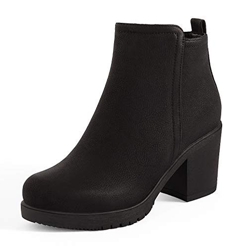 DREAM PAIRS Womens Ankle Boots Chunky Heel Platform Fall Heeled Short Booties Shoes