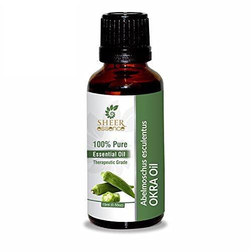 Okra Oil -Abelmoschus Esculentus- Essential Oil 100% Pure Natural Undiluted Uncut Therapeutic Grade Oil 1.69 Fl.OZ