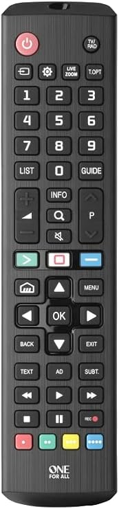 One For All Universal Replacement Learning Remote Control, Compatible Only with All LG Televisions, LCD, LED, OLED, Plasma, URC4811 | URC4811 learning remote replaces LG TV controls for LCD, LED, OLED and plasma models; verify exact fit.