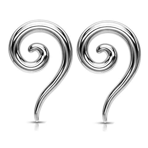 Pair Silver Steel 0g 2g 4g 6g 8g Ear Plugs Tunnels Tapers Pinchers Horseshoes Gauges Hangers Septum