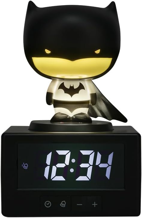 Batman Figure Icon Alarm Clock - Officially DC Comics Licensed Boys Bedroom Night Light & Decor | Paladone