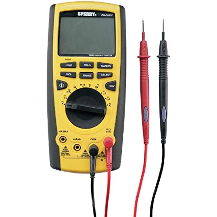 Sperry Instruments DM6650T True RMS Digital Multimeter, 10 Function, 7501000V ACDC, 10A Current, Continuity, 10 Auto Range