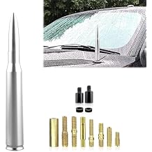 ijuicy 1 PC Car Bullet Antenna, 50 Cal Bullet Antenna, Antenna Topper Replacement, Heavy Duty Pickup Truck Accessories, Fit for GM Chevy Silverado 1500 2500 3500 HD GMC Sierra 1500 2500 3500 (Silver)