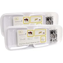 Premium Plastic Mini Appetizer & Dessert Entertaining Set for Entertaining, Weddings, Parties & Events 66 Piece Sets 2 Pack